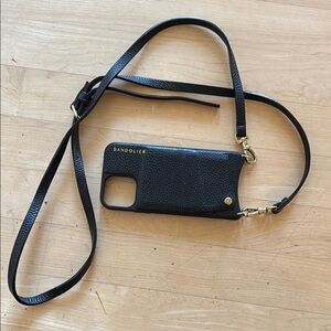 Bandolier Black Crossbody Phone Case iPhone 13 Mini.